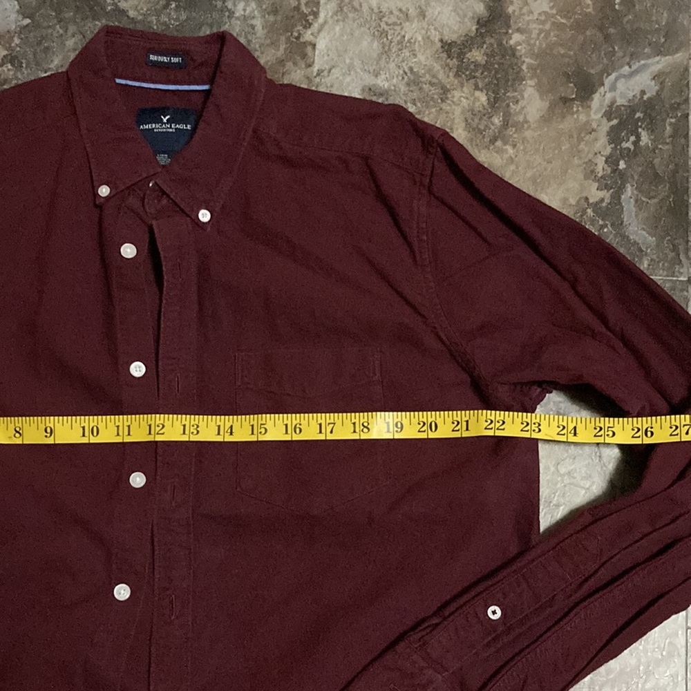 Men’s American Eagle Outfitters ‘Seriously Soft’ Button Up Shirt (L) Maroon - Picture 5 of 7